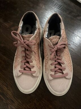 P448 Blush Pink Lace-Up Low Top platform Sneakers